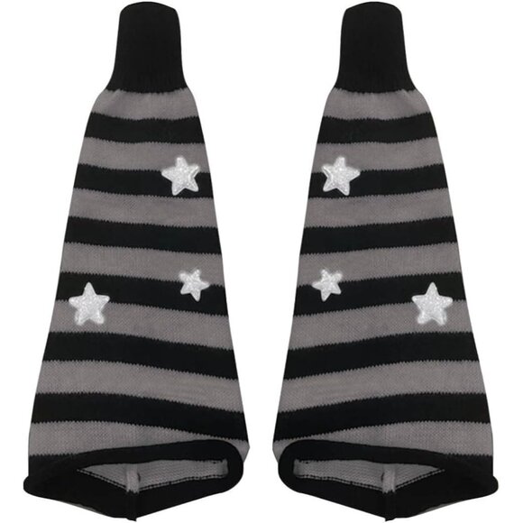 Kawaii Leg Warmers Women Girls Star Pattern Knit 80s Party Accessories - Picture 3 of 5